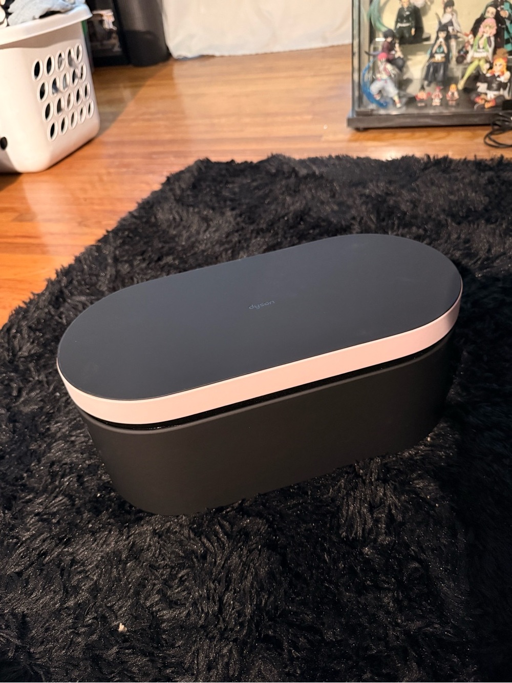 Dyson Black and Pink Oval Electronics Accessory Case with Slim Profile